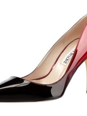 Women's Red Black Patent Pump Shoes 3.5" High Heels Pointy Toe Stiletto Pumps